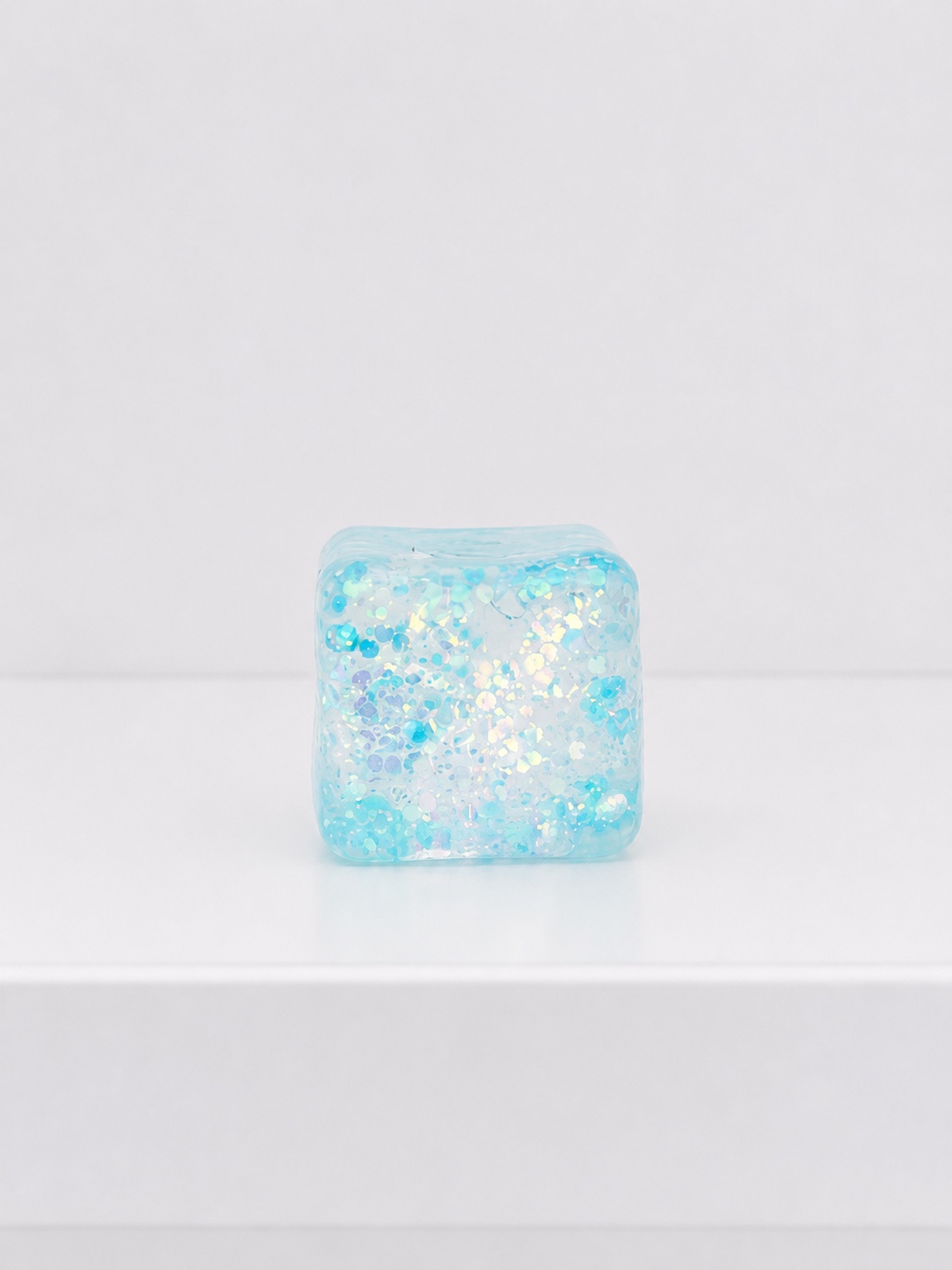 Blue Glitter Cube
